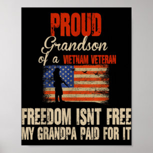 Proud Grandson Of Vietnam Veteran Military Family  Poster
