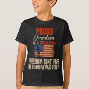 Proud Grandson Of Vietnam Veteran Military Family T-Shirt