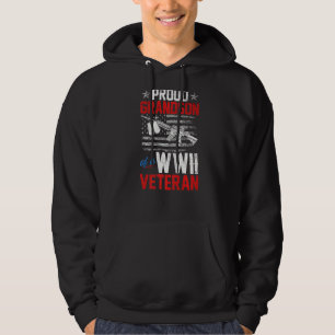 Proud Grandson Of Wwii Veteran Us Flag Boots Veter Hoodie