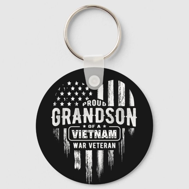 Proud Grandson Vietnam Vet Grandpa Veteran Key Ring (Front)