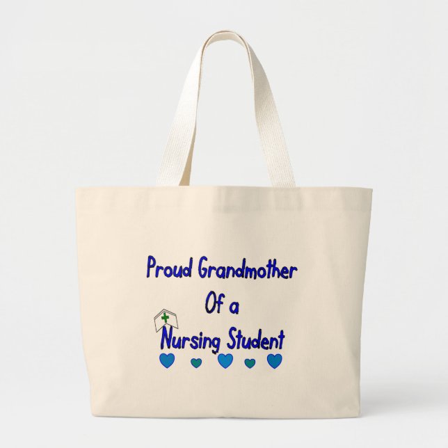 Proud Granmother Nursing Student Large Tote Bag (Front)