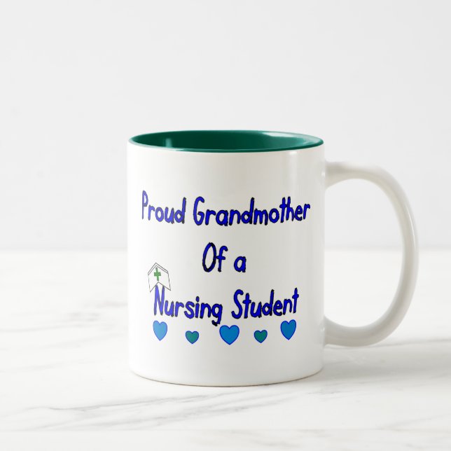 Proud Granmother Nursing Student Two-Tone Coffee Mug (Right)
