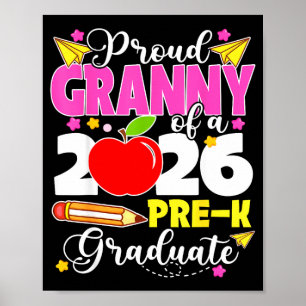 Proud granny of 2026 pre-k graduate mothers day poster