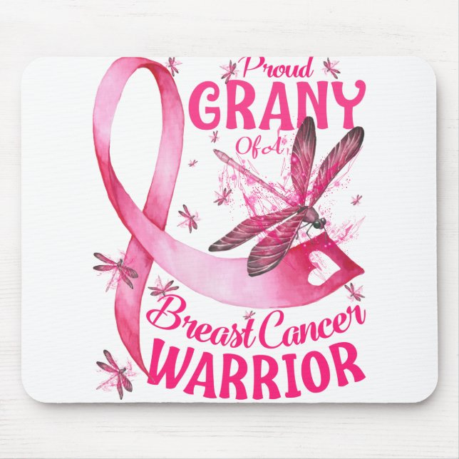Proud Granny Of A Breast Cancer Warrior Awareness Mouse Pad (Front)