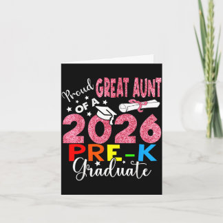 Proud great aunt of 2026 pre-k graduate mothers card