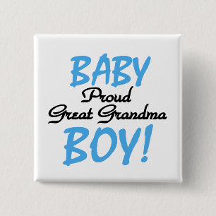 Proud Great Grandma Baby Boy Tshirts and Gifts 15 Cm Square Badge