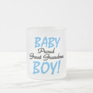 Proud Great Grandma Baby Boy Tshirts and Gifts Frosted Glass Coffee Mug