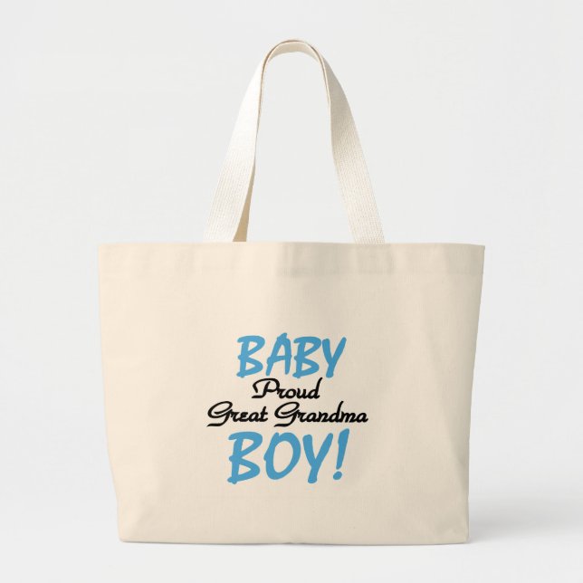 Proud Great Grandma Baby Boy Tshirts and Gifts Large Tote Bag (Front)