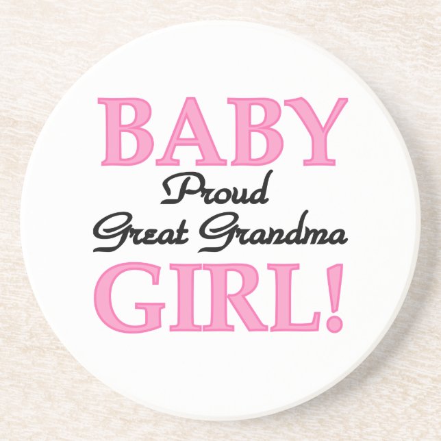 Proud Great Grandma Baby Girl Gifts Coaster (Front)