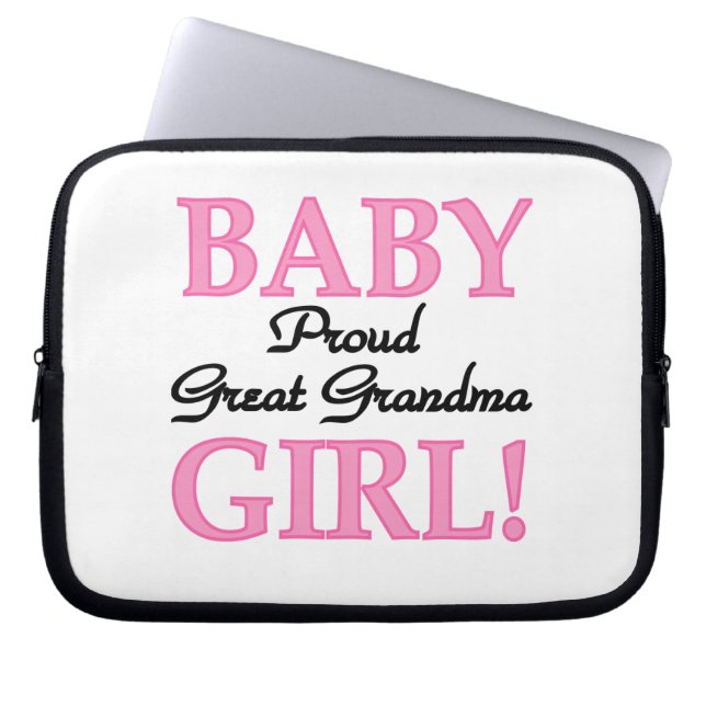 Proud Great Grandma Baby Girl Gifts Laptop Sleeve (Front)