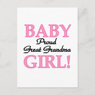Proud Great Grandma Baby Girl Tshirts and Gifts Postcard
