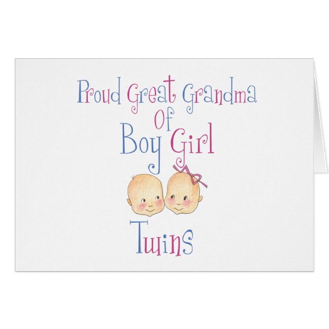 Proud Great Grandma Of Boy Girl Twins (Front Horizontal)