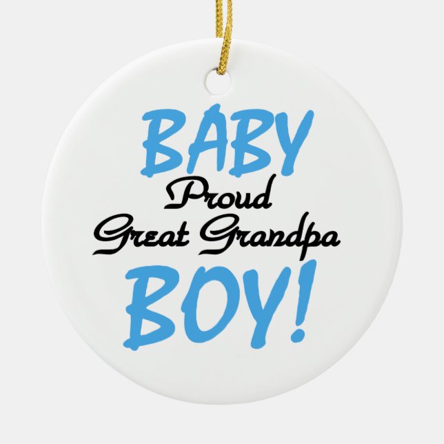 Proud Great Grandpa Baby Boy Gifts Ceramic Tree Decoration (Front)