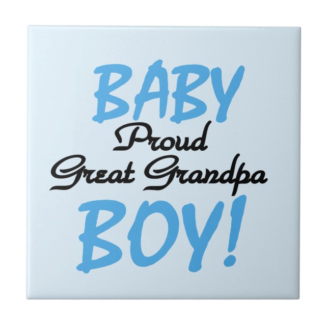 Proud Great Grandpa Baby Boy Gifts Tile (Front)