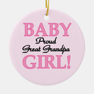 Proud Great Grandpa Baby Girl Gifts Ceramic Tree Decoration
