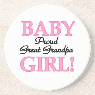 Proud Great Grandpa Baby Girl Gifts Coaster