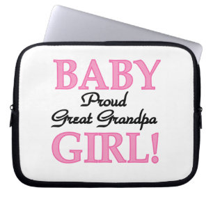Proud Great Grandpa Baby Girl Gifts Laptop Sleeve