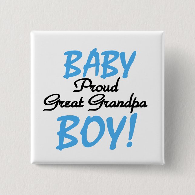 Proud Great Grandpa of Boy Tshirts and Gifts 15 Cm Square Badge (Front)