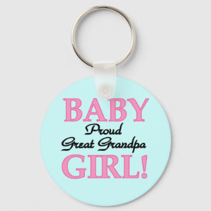Proud Great Grandpa of Girl T-shirts and Gifts Key Ring