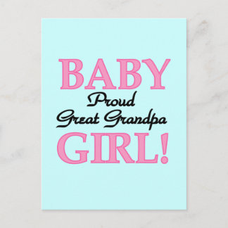 Proud Great Grandpa of Girl T-shirts and Gifts Postcard