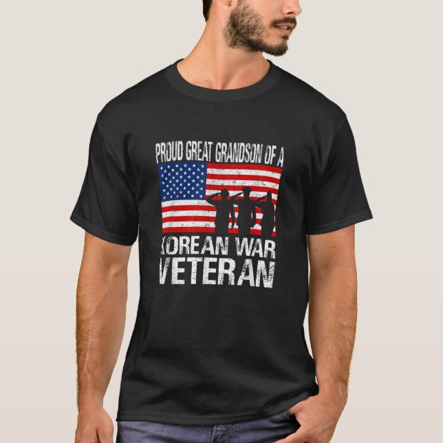 Proud Great Grandson of a Korean War Veteran T Shi T-Shirt (Front)