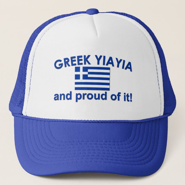 Proud Greek Yia Yia Trucker Hat (Front)