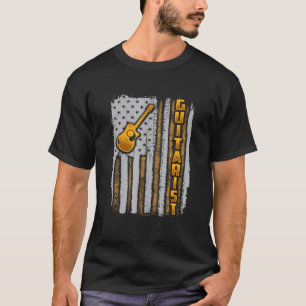 Proud Guitarist - Guitar With An American Flag T-Shirt