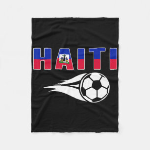 Proud Haiti Soccer Fans Jersey Haitian Flag Footby Fleece Blanket