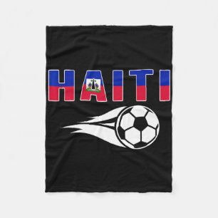 Proud Haiti Soccer Fans Jersey Haitian Flag Footll Fleece Blanket