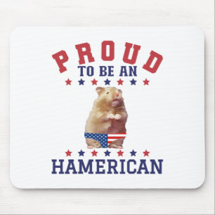 Proud Hamerican 4th July Patriotic American Hamste Mouse Pad