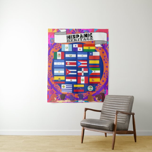 Proud Hispanic Heritage Celebration Tapestry (In Situ)