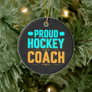 Proud  Hockey Coach Ceramic Tree Decoration