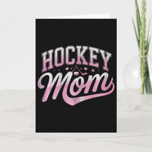 Proud Hockey Mom Simple Heart Design Card