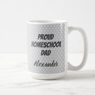 Proud Homeschool Dad Gray Polka dots Coffee Mug