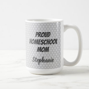 Proud Homeschool Mum Grey Polka dots Coffee Mug