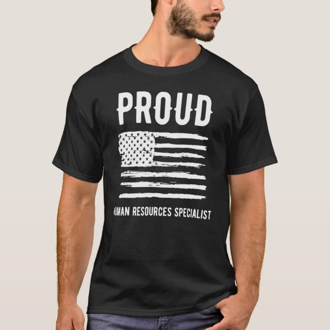 Proud Human Resources Specialist Profession Americ T-Shirt (Front)