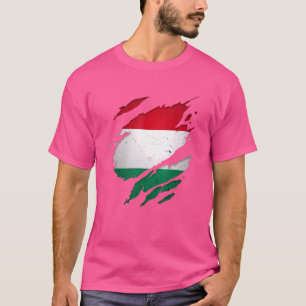 Proud Hungarian Torn Ripped Hungary Flag T-Shirt