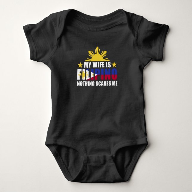 Proud Husband Boyfriend Filipino Wife Philippines Baby Bodysuit (Front)