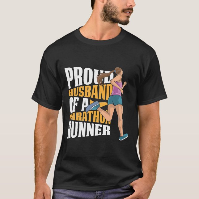 Proud Husband of a Marathon Runner Training Shirt  (Front)