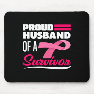 Proud Husband Of A Survivor Wife Breast Cancer Awa Mouse Pad