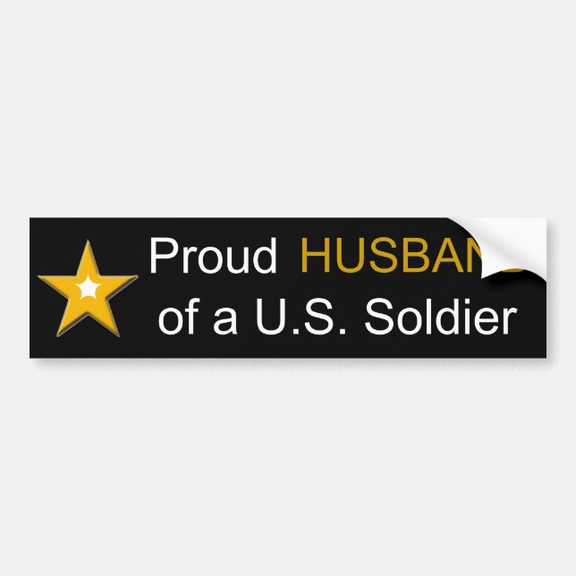 Proud Husband of a US Soldier Military Bumper Sticker (Front)