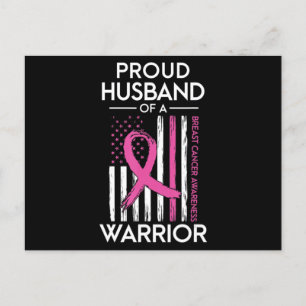 Proud Husband Of A Warrior Breast Cancer Awareness Postcard