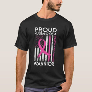 Proud Husband Of A Warrior Breast Cancer Support S T-Shirt