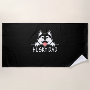 Proud Husky Dog Beach Towel