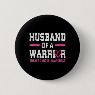 Proud Husnd Of A Breast Cancer Warrior Support Squ 6 Cm Round Badge