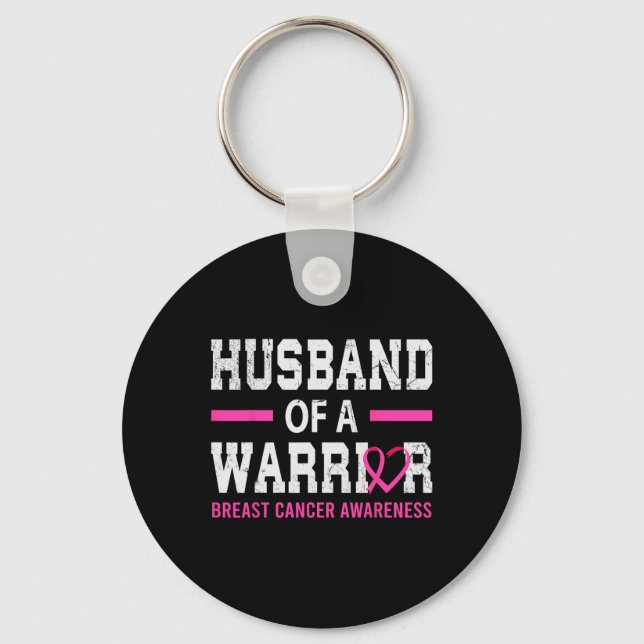 Proud Husnd Of A Breast Cancer Warrior Support Squ Key Ring (Front)