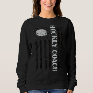 Proud Ice Hockey Coach Us Flag Ice Hockey Coaching Sweatshirt
