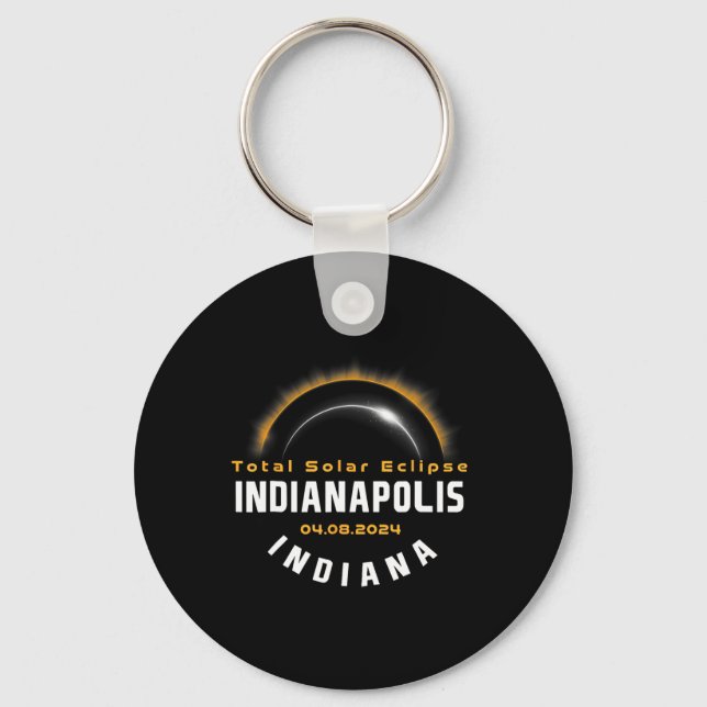 Proud Indianapolis Indiana Total Solar Eclipse 202 Key Ring (Front)