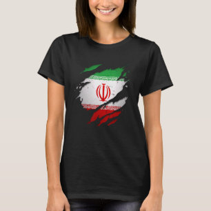 Proud Iranian Torn Ripped Iran Flag T-Shirt
