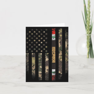 Proud Iraq War Veteran Camo Us Flag Ribbon Militar Card